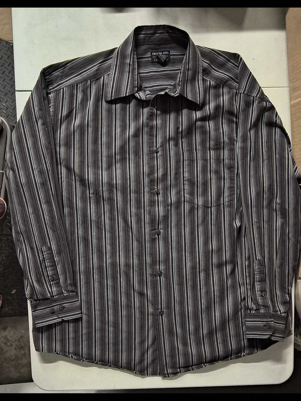 Alexander Julian Colours Men’s Multicolor Vertical Stripe Button-Down Shirt